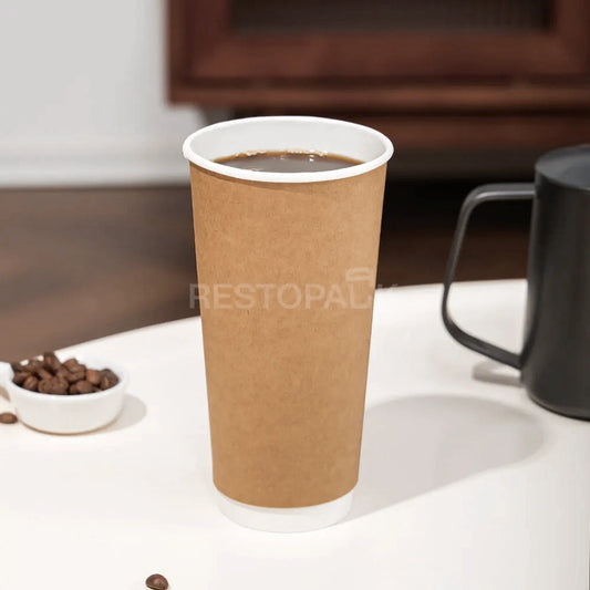 20 oz Double Wall kraft Paper Coffee Cups