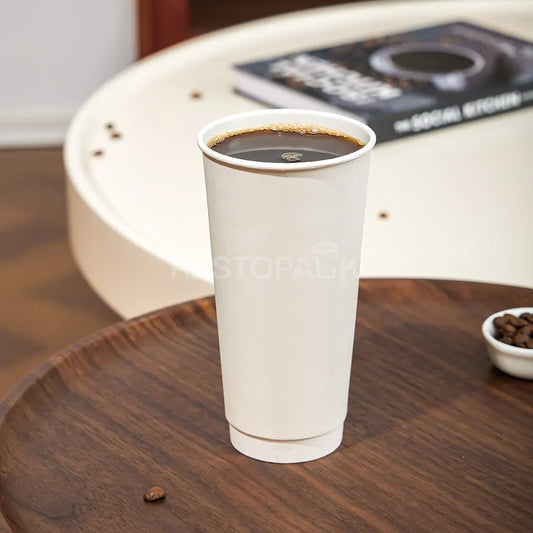 20 oz Double Wall White Paper Coffee Cups