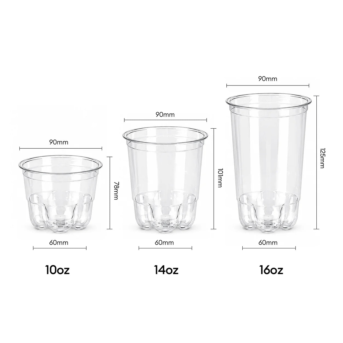 Custom Petal Bottom PET Cold Cups