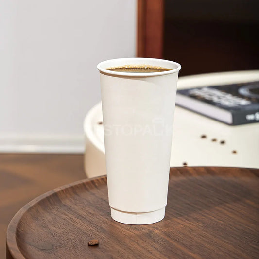 22 oz Double Wall White Paper Coffee Cups