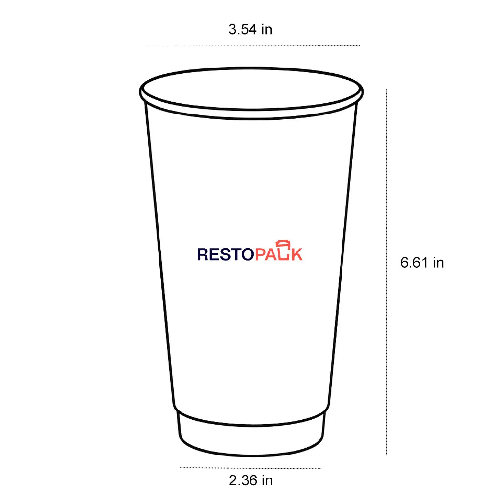 22 oz Double Wall kraft Paper Coffee Cups