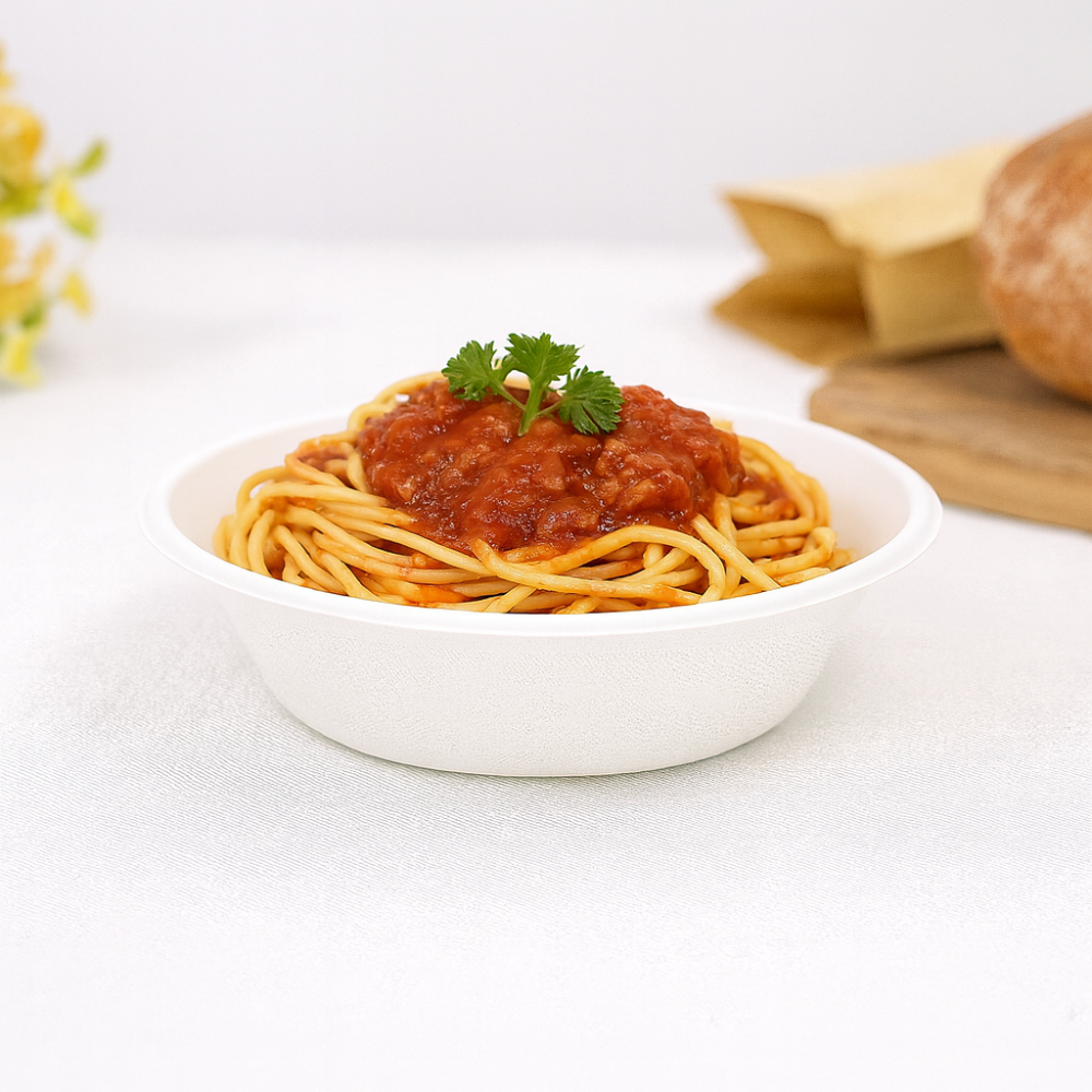 25 oz Sugarcane Pulp Bowl – Compostable Bagasse Food Container