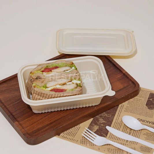 25 oz Square Cornstarch Food Container