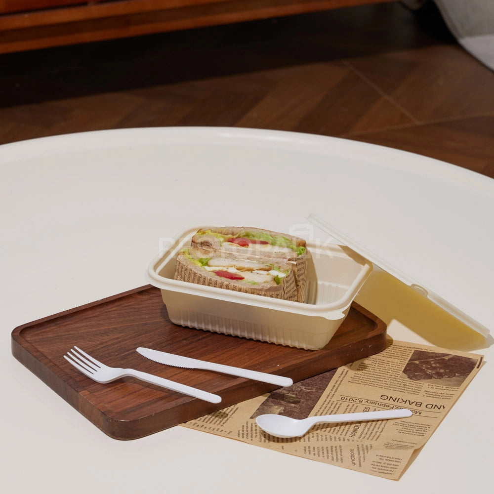 25 oz Square Cornstarch Food Container