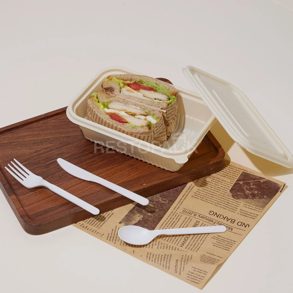 25 oz Square Cornstarch Food Container