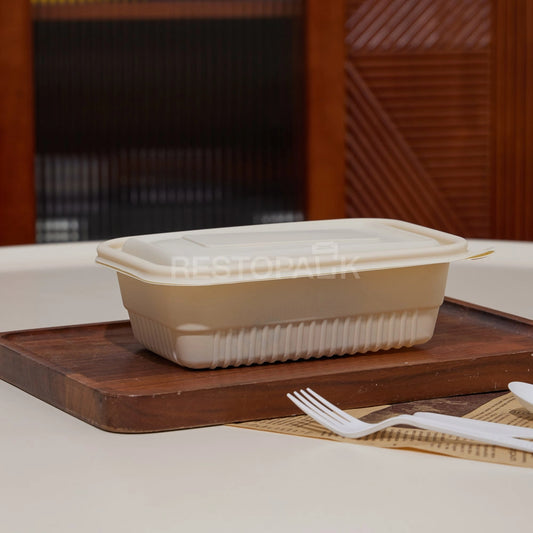 25 oz Square Cornstarch Food Container