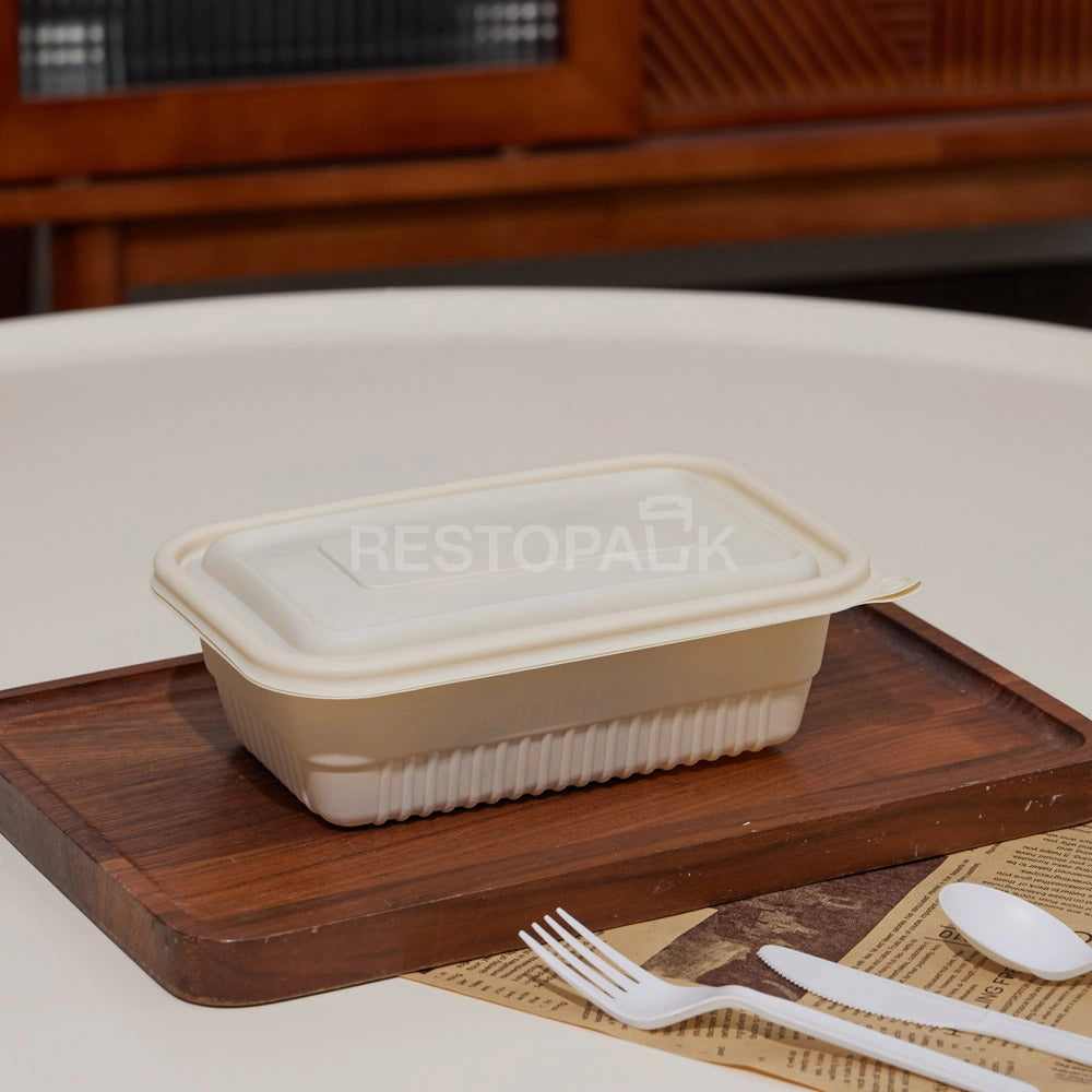 25 oz Square Cornstarch Food Container