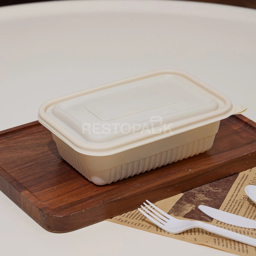 25 oz Square Cornstarch Food Container