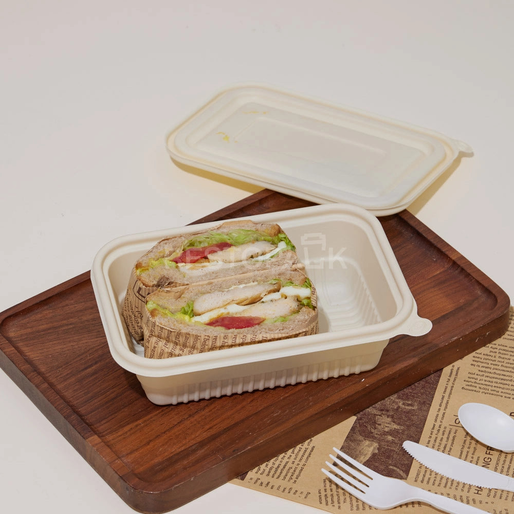 25 oz Square Cornstarch Food Container