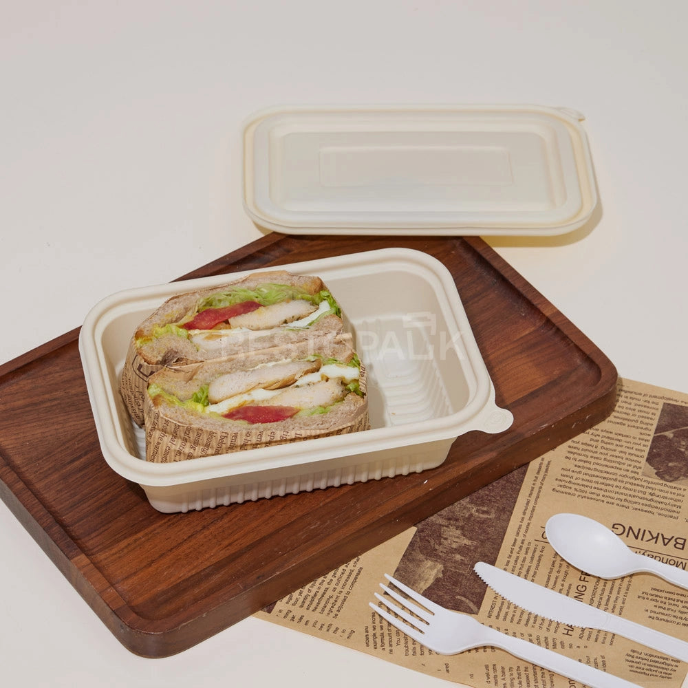 25 oz Square Cornstarch Food Container