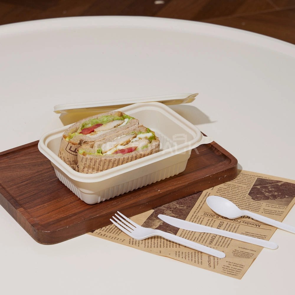 25 oz Square Cornstarch Food Container