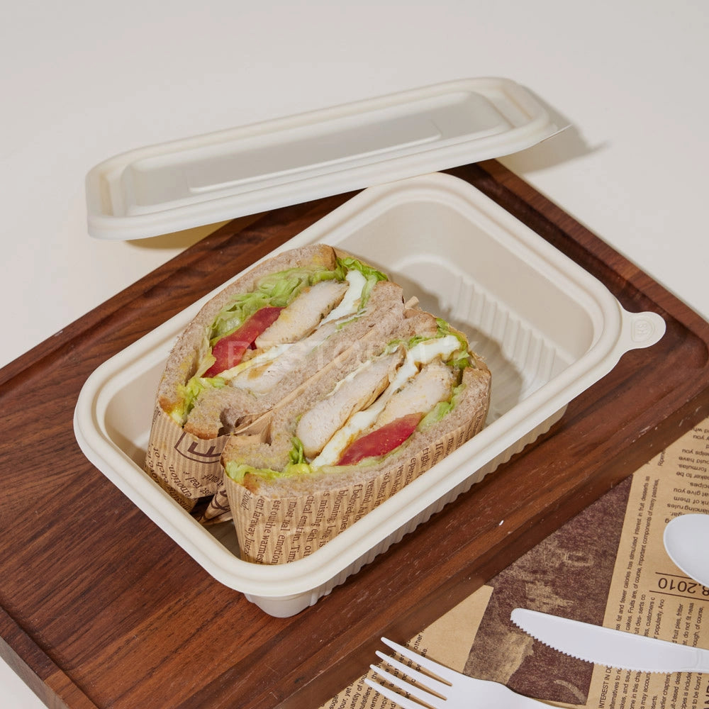 25 oz Square Cornstarch Food Container
