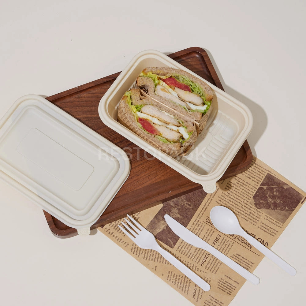 25 oz Square Cornstarch Food Container
