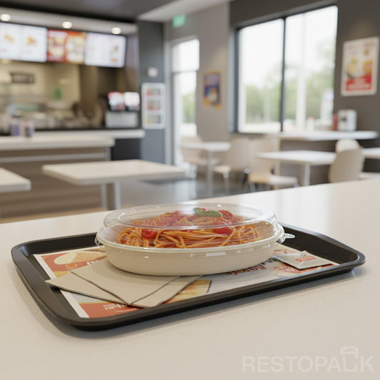 29 oz Single-Compartment Oval Salad Bowl with PET Lid