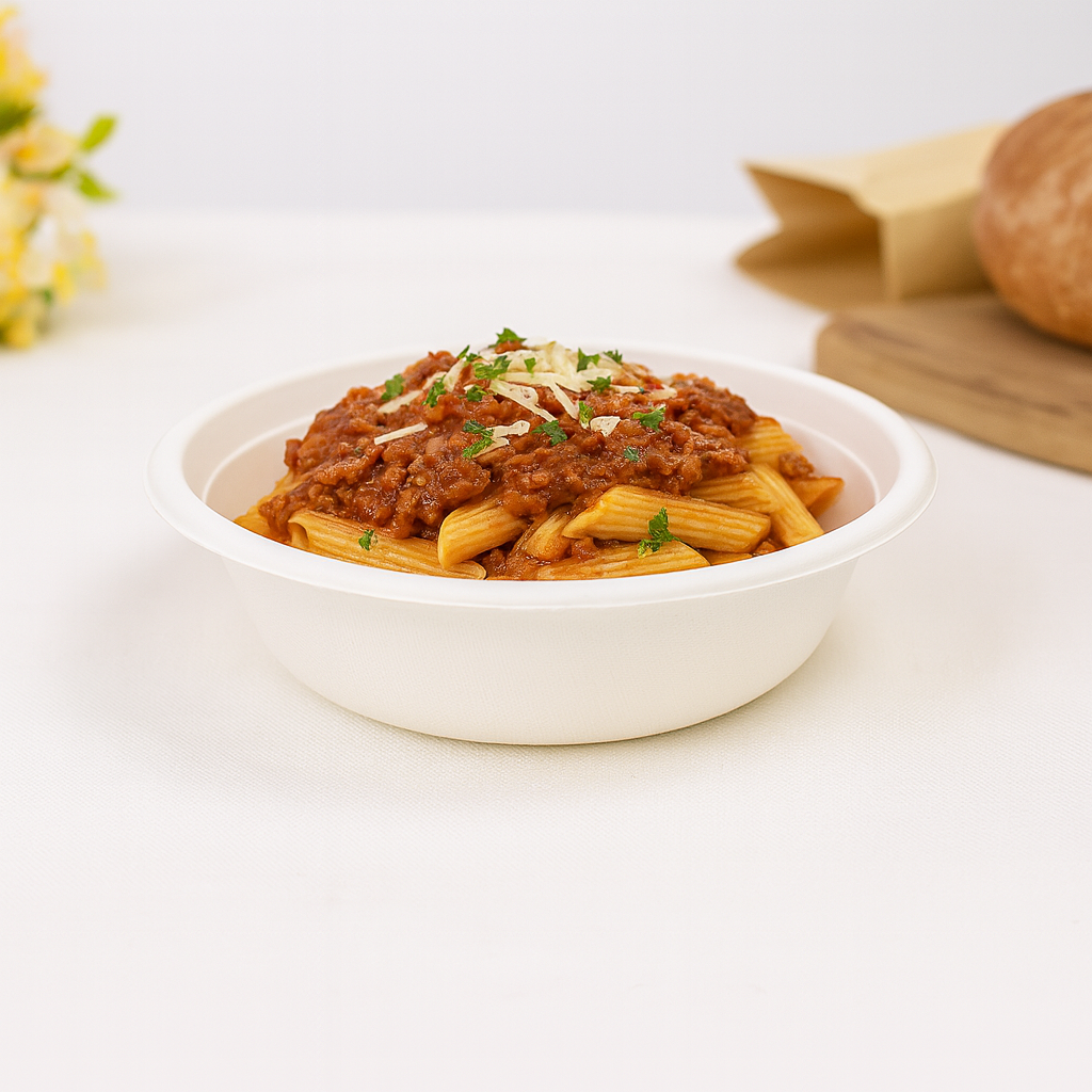34 oz Sugarcane Pulp Bowl – Compostable Bagasse Food Container