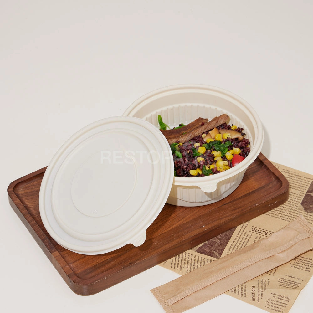 34 oz Round Cornstarch Food Container