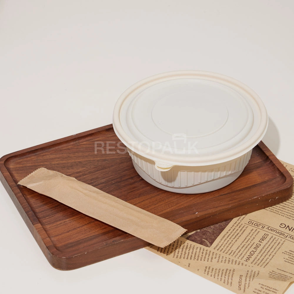 34 oz Round Cornstarch Food Container