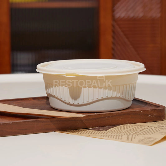 34 oz Round Cornstarch Food Container