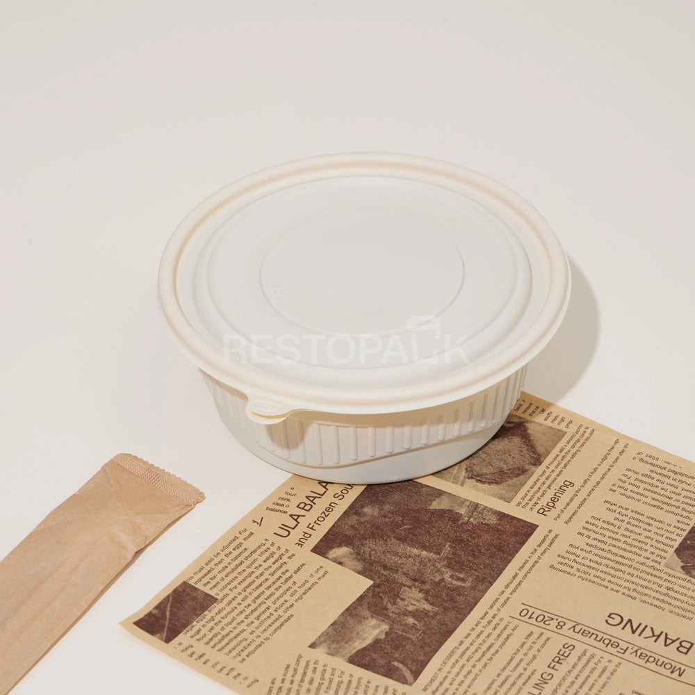 34 oz Round Cornstarch Food Container