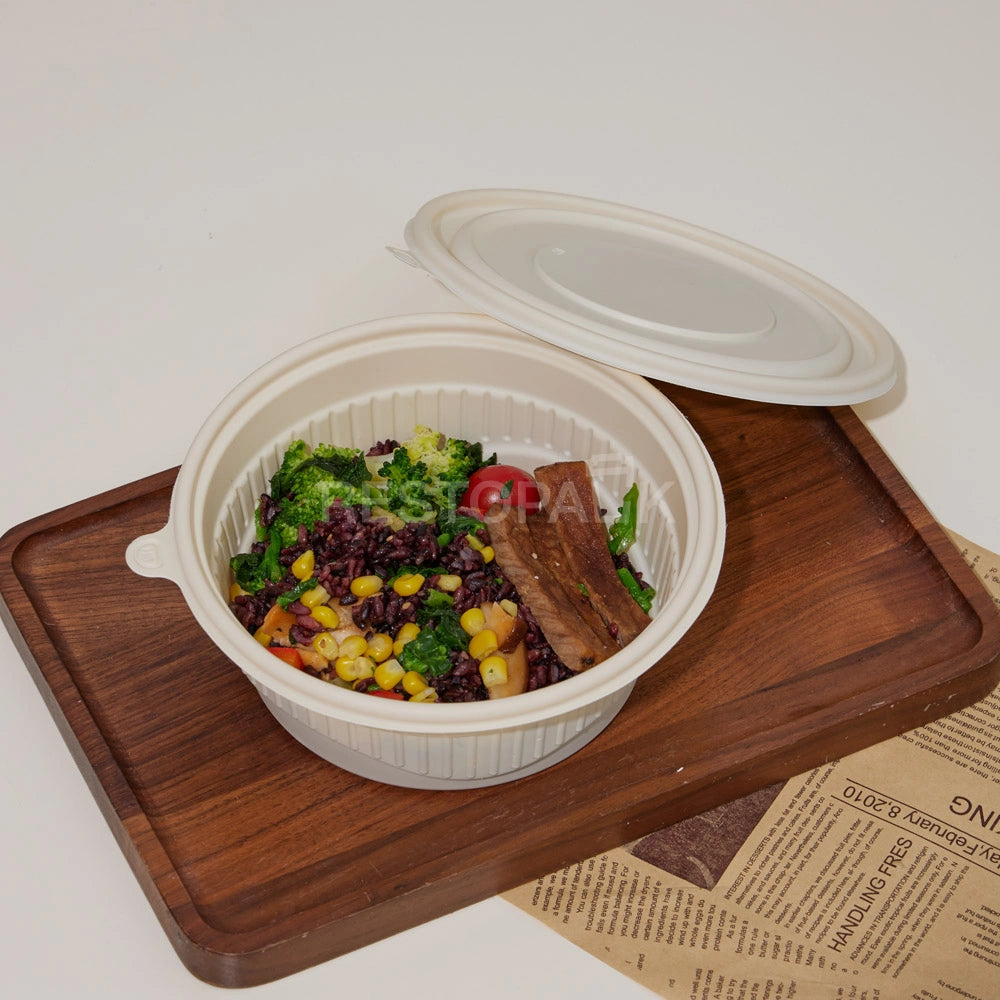 34 oz Round Cornstarch Food Container