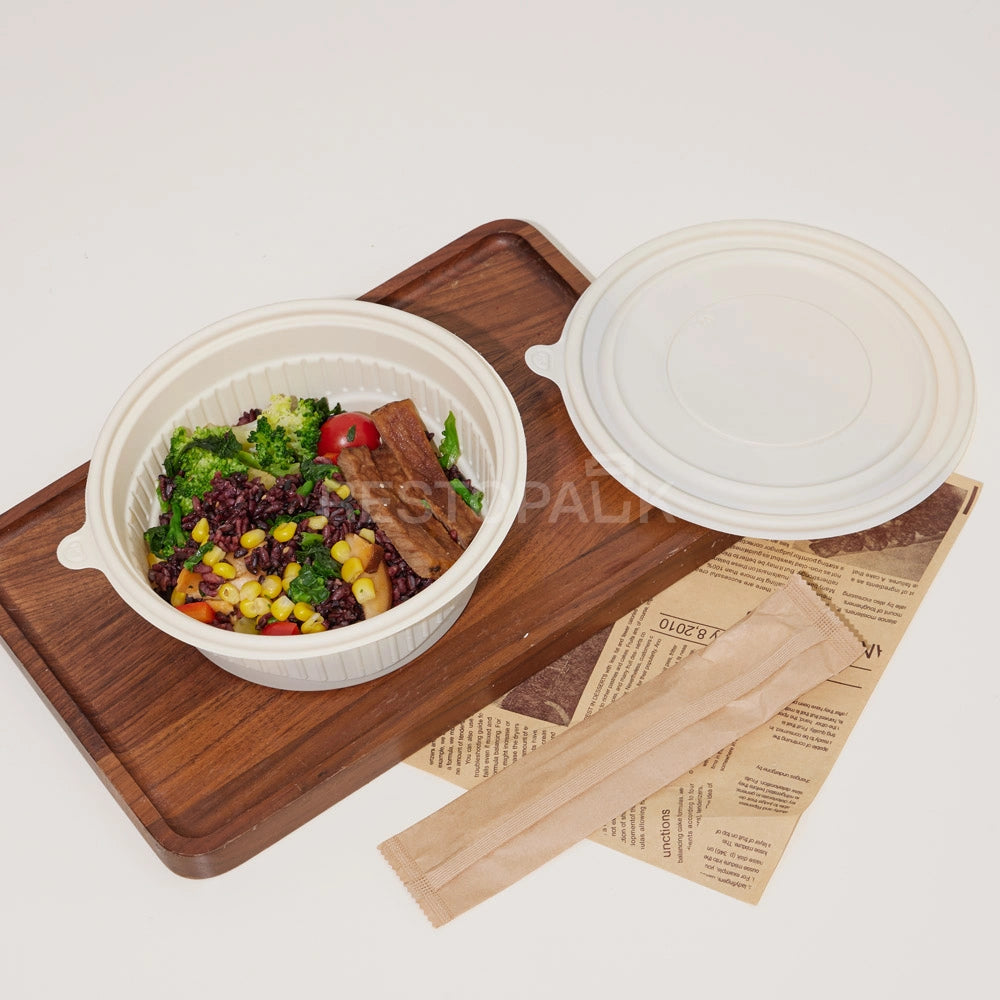 34 oz Round Cornstarch Food Container