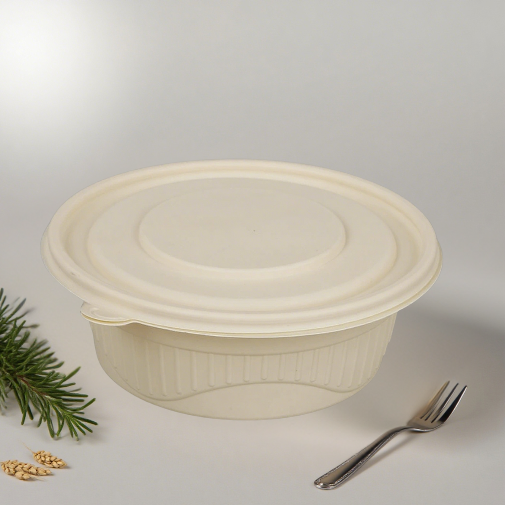 34oz Round Cornstarch Food Container