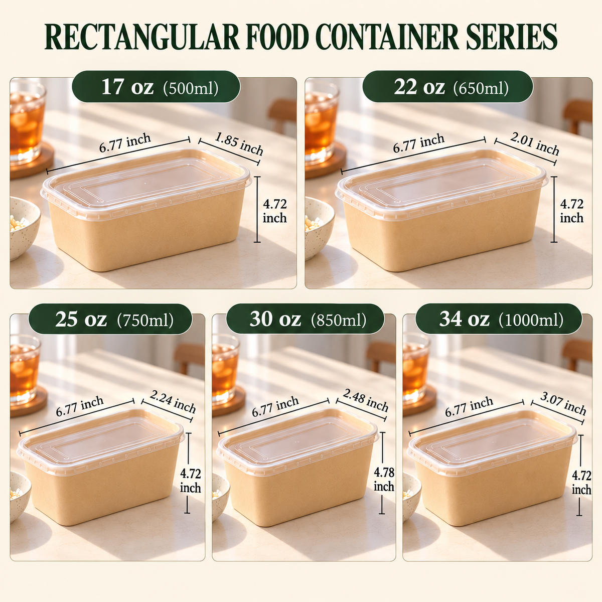 Custom Rectangular Boxes With Lids Printed Disposable Food Packaging Boxes For Takeaway