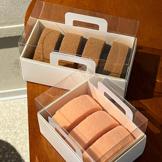 Clear Lid Cardboard Roll Cake Boxes with Handle