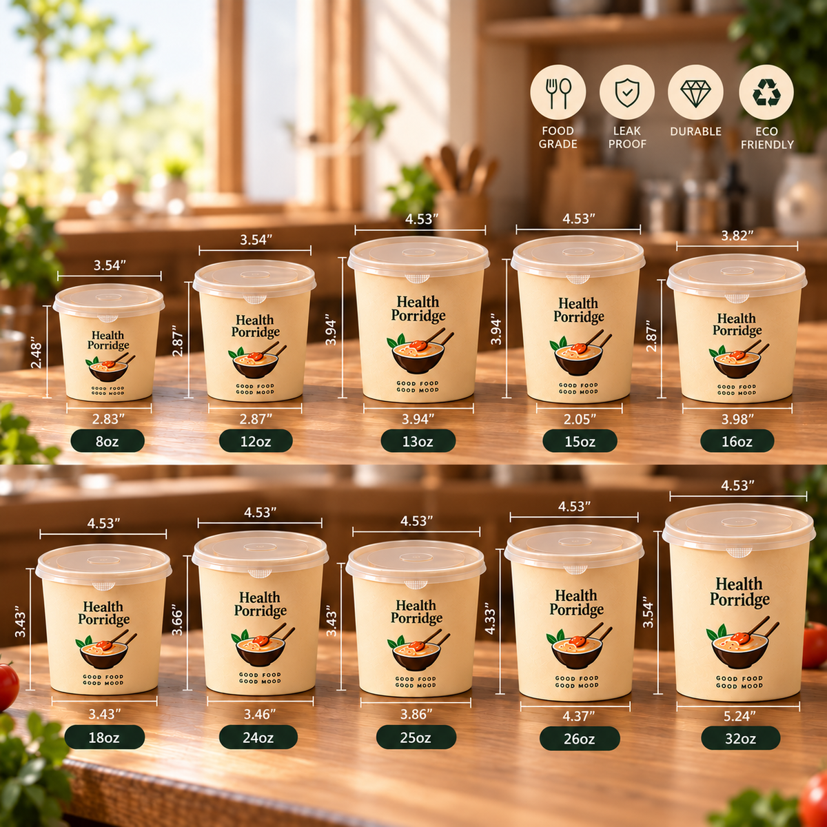 Custom Logo Paper Buckets With Lids Disposable Printed Food Containers For Restaurant Takeout