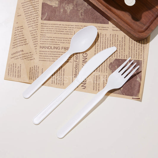 7" CPLA Biodegradable Cutlery Series | Knife, Fork & Spoon Options