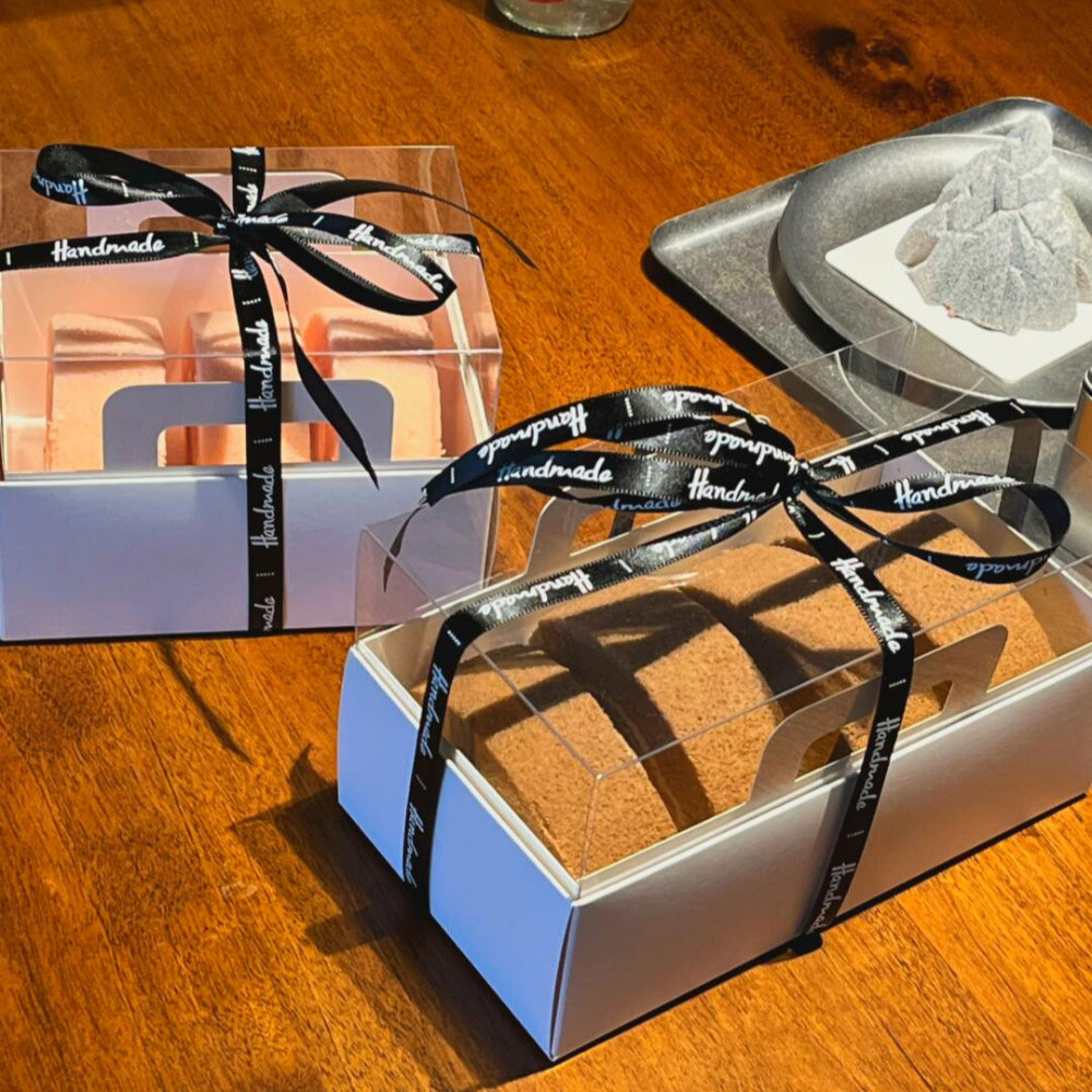 Clear Lid Cardboard Roll Cake Boxes with Handle