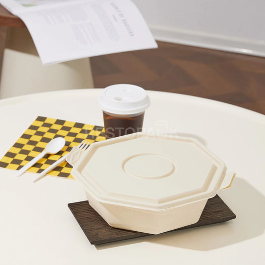 85 oz Octagonal Cornstarch Food Container