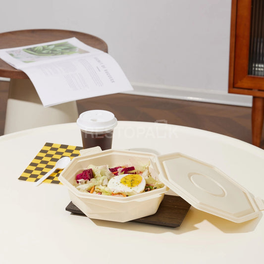 85 oz Octagonal Cornstarch Food Container
