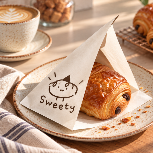 Custom Two-Sided Open Paper Bags for Bakery Packaging
