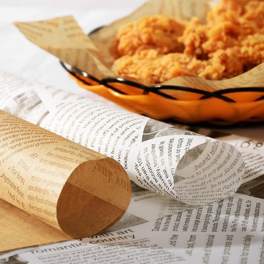 9" x 13" Greaseproof Newspaper Print Deli Sandwich Wrap Paper