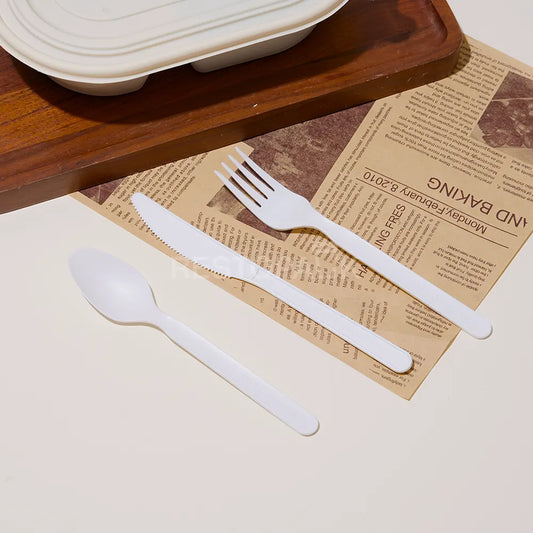 7" CPLA Biodegradable Cutlery Series | Knife, Fork & Spoon Options