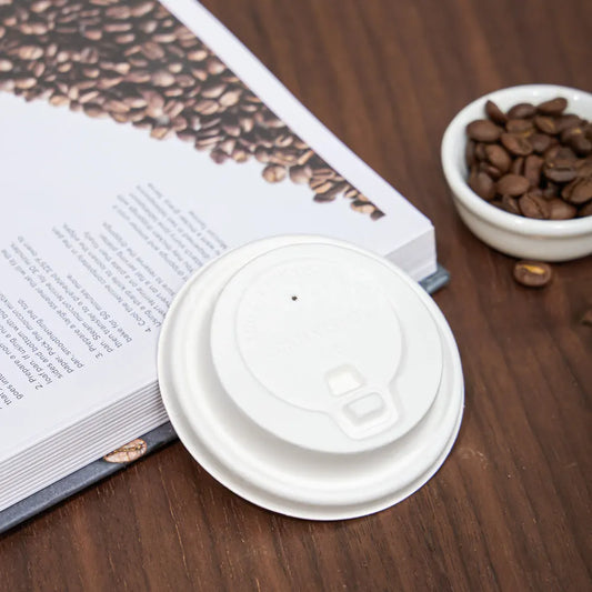 90mm Bagasse Molded Compostable Lid with Reclosable Sip Hole