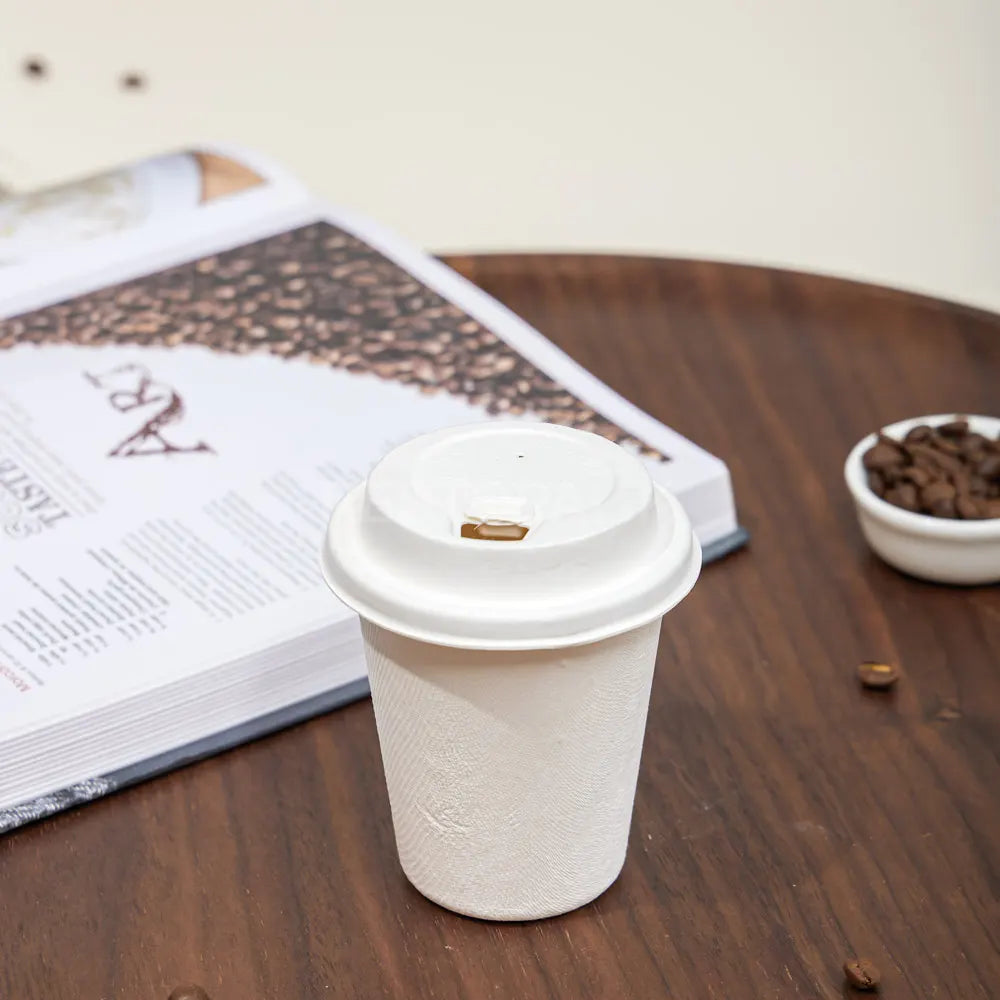 90mm Bagasse Molded Compostable Lid with Reclosable Sip Hole