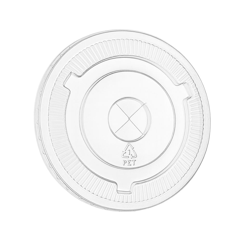 90mm PET Flat Lid with Straw Slot