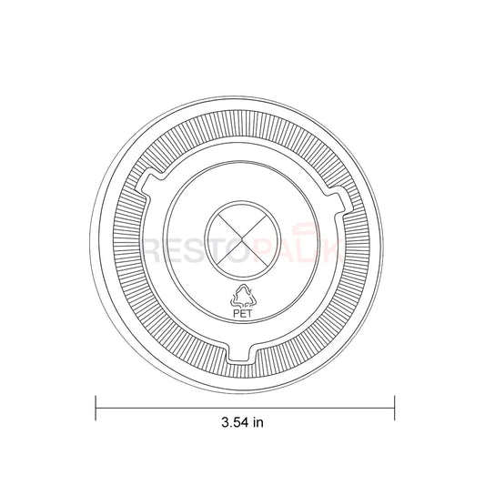 3.54 in PET Flat Lid with Straw Slot