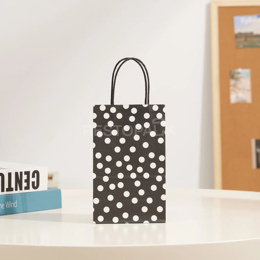 Black Polka Dot Paper Gift Bag with Twisted Handles