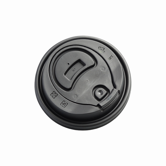 Black Optima Lid With Reclosable Tab for 12-22 oz Cups