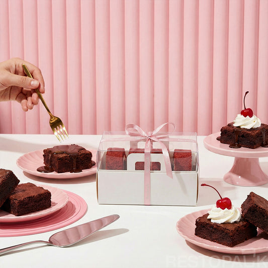 Clear Lid Cardboard Roll Cake Boxes with Handle