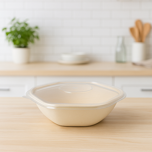 Clear Lid for Hexagonal Bagasse Bowl – PET