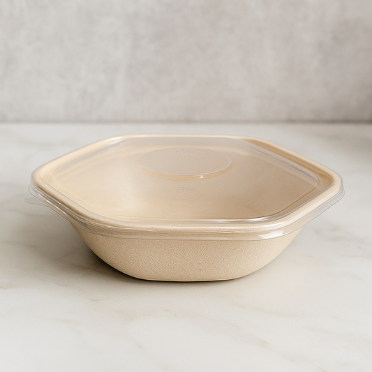 Clear Lid for Hexagonal Bagasse Bowl – PET