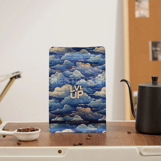 Cloud Pattern Flat Bottom Coffee Bag with Zipper