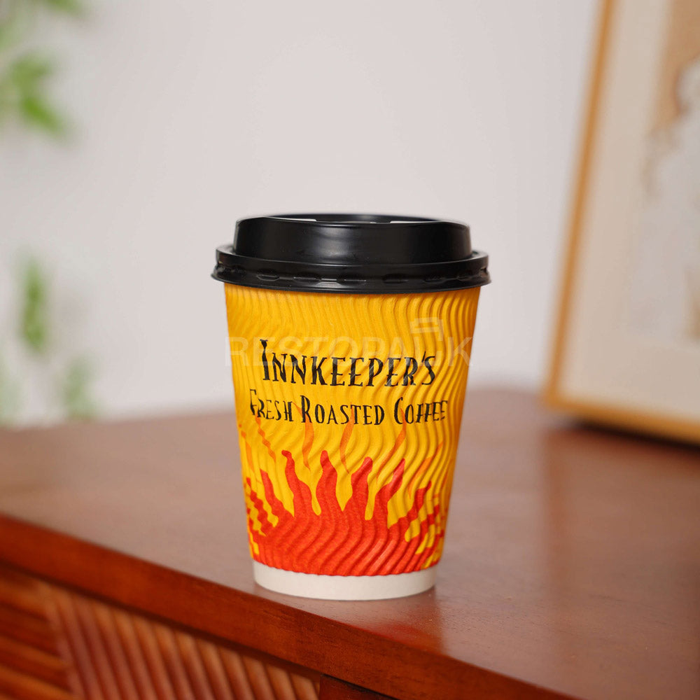 Custom 12 oz Triple Color Ripple Wall Coffee Cups