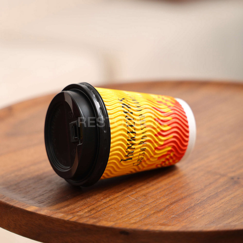Custom 12 oz Triple Color Ripple Wall Coffee Cups