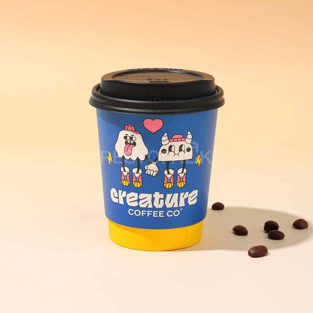 Custom 8 oz Double Wall Coffee Cups with Inner Print