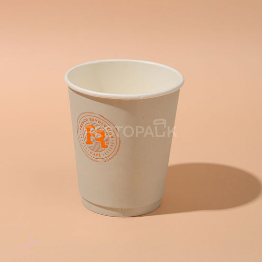 Custom 8 oz Double Wall Gold Foil Stamped Coffee Cups